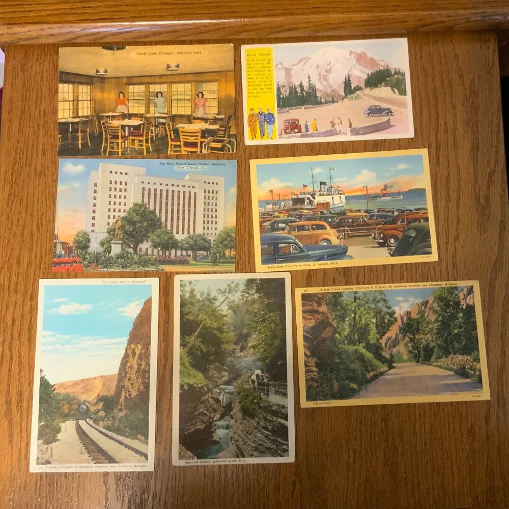 VINTAGE POSTCARDS - LOT OF 7 - UNITED STATES OF AMERICA